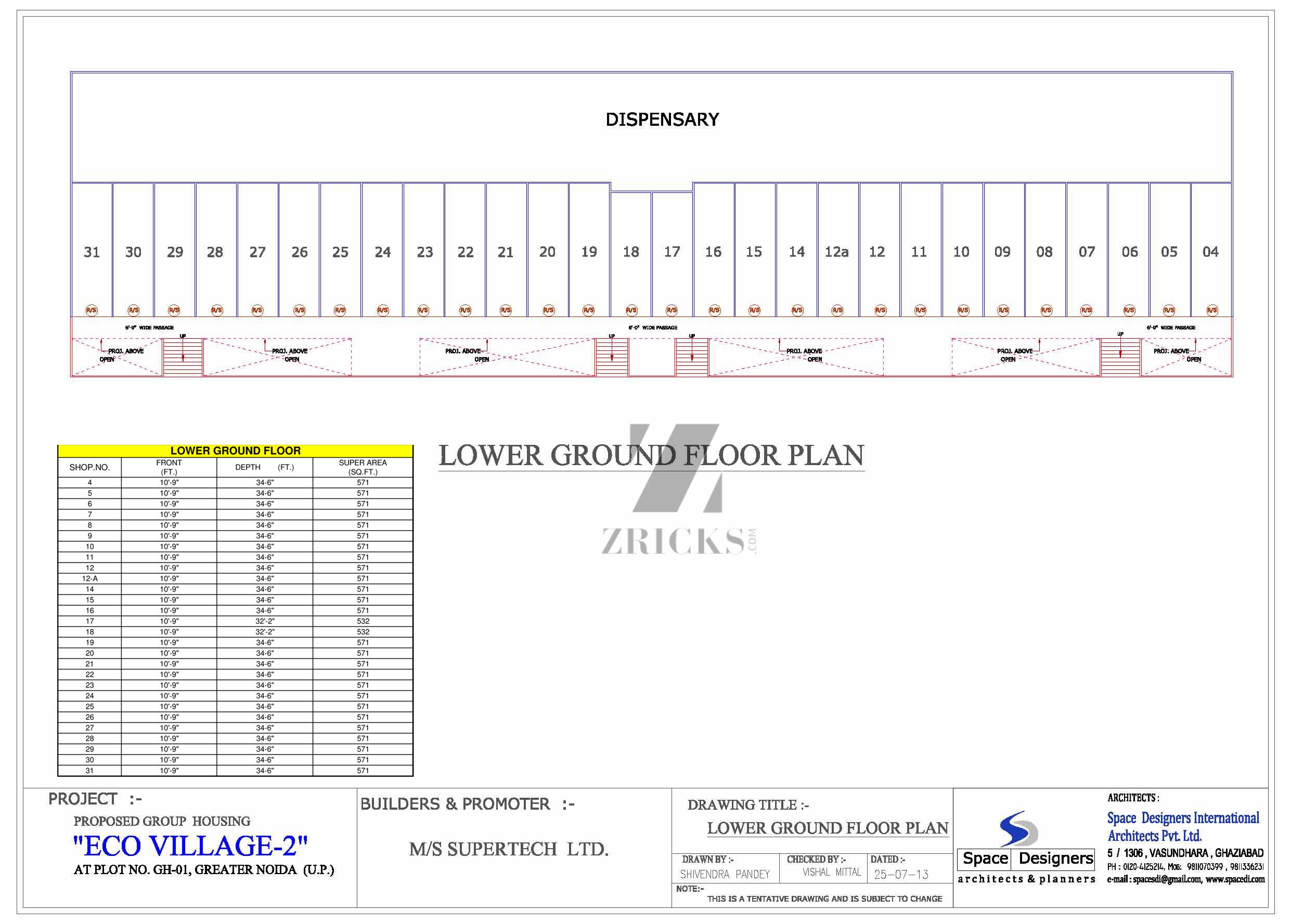 Supertech Ecobazaar II Floor Plan