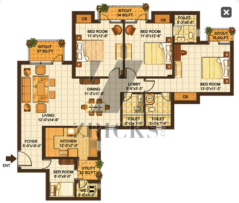 Vipul Lavanya Apartments Floor Plan