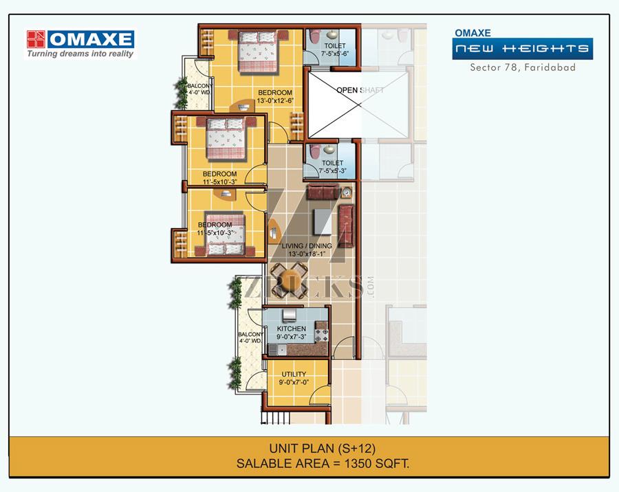 Omaxe New Heights Floor Plan