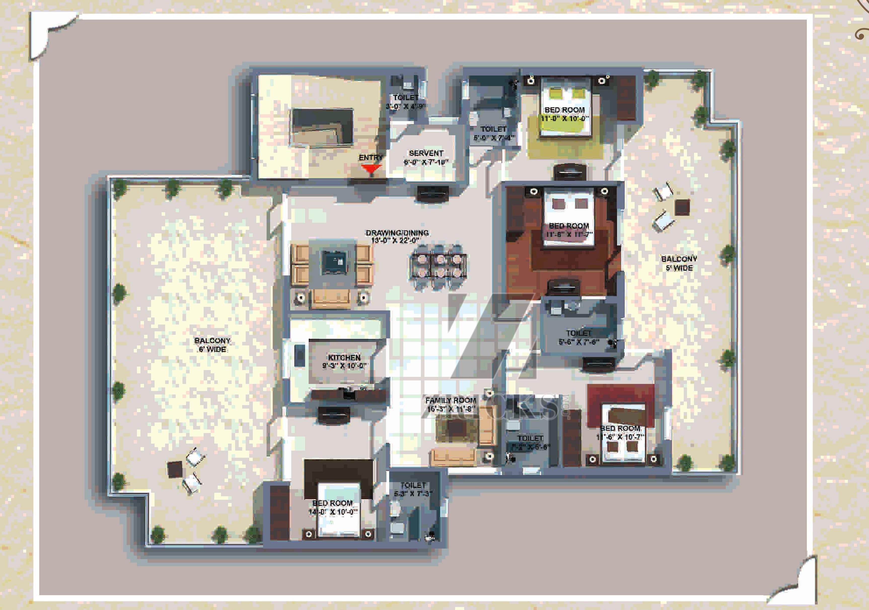 Omaxe City Happy Homes Floor Plan
