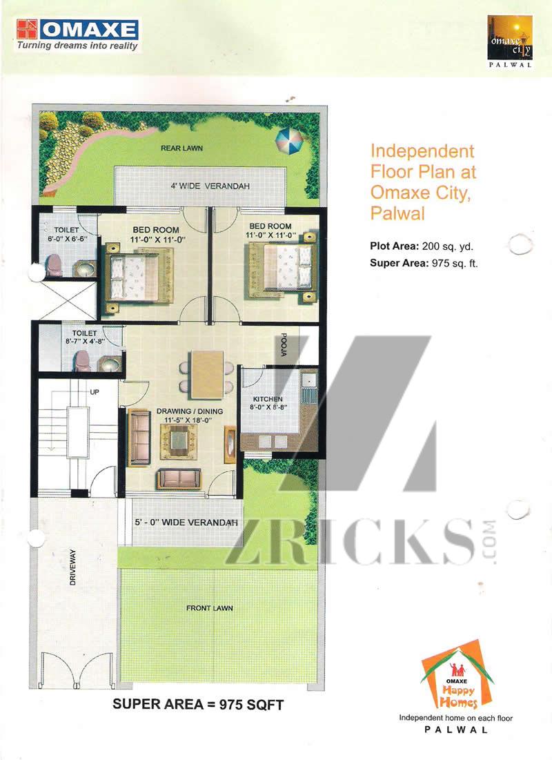 Omaxe City Happy Homes Floor Plan