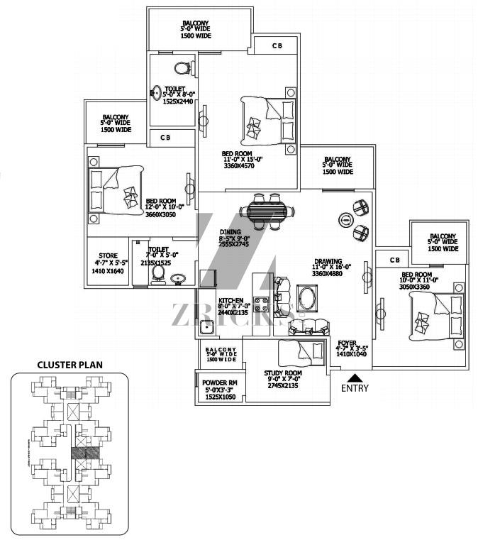 Gaur City II 16th Avenue Floor Plan