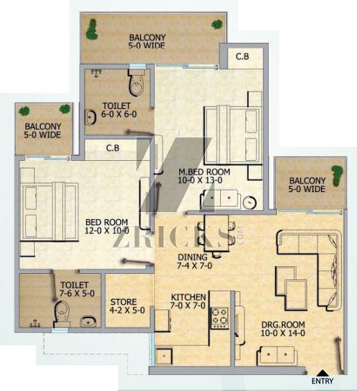 Gaur City II 12th Avenue Floor Plan