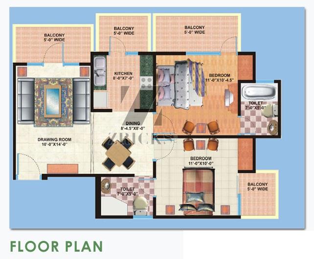 Mahagun Mosaic Floor Plan