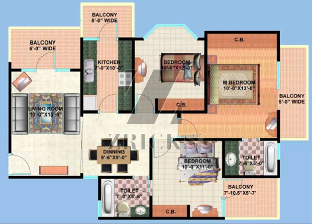 Mahagun Mosaic Floor Plan