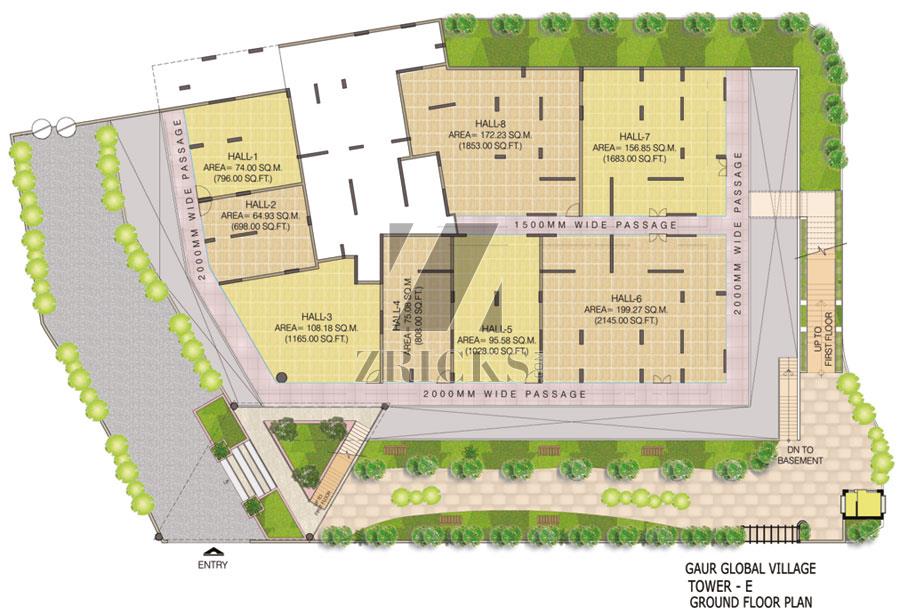 Gaur Global Village Commercial Complex Floor Plan