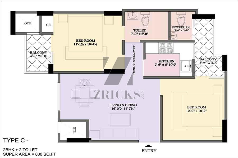 2 BHK Apartment 800 Sq Ft For Sale in BCC Bharat City