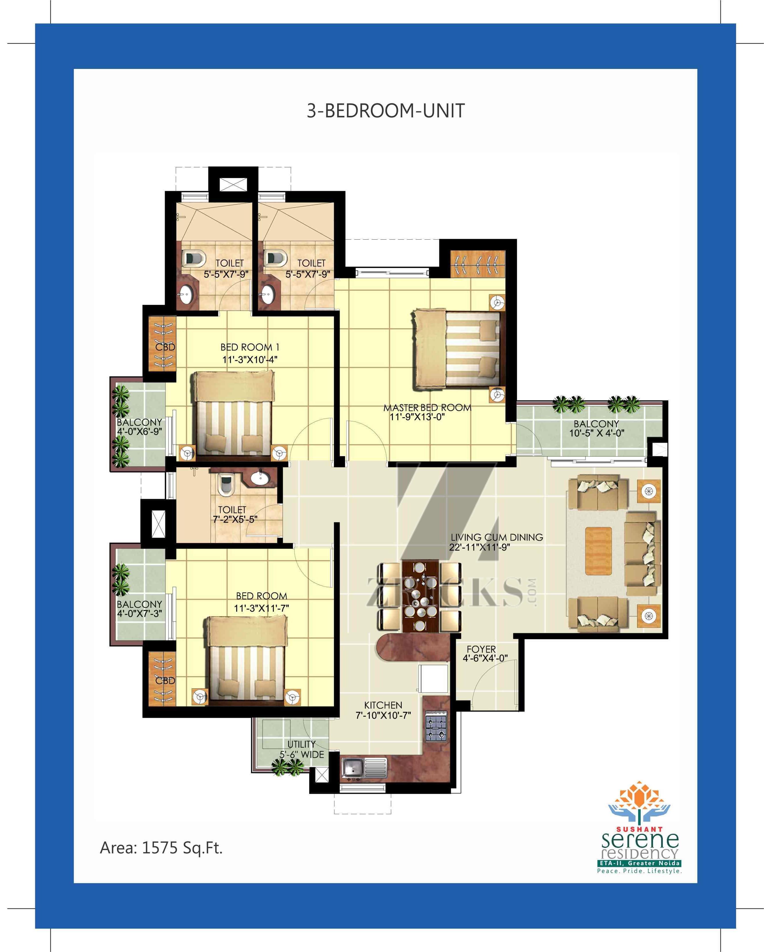 Ansal Sushant Serene Residency Floor Plan