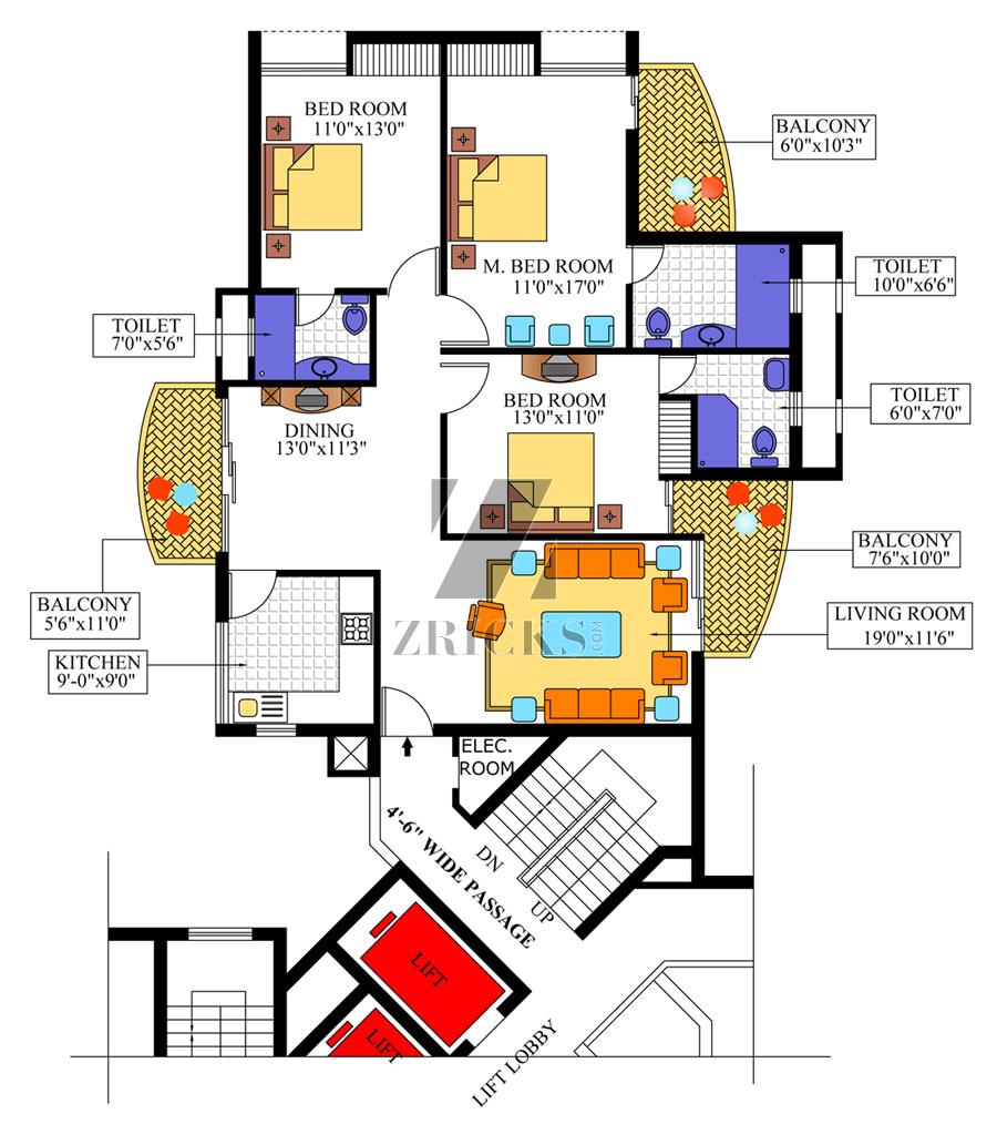 Ansals Courtyard Floor Plan
