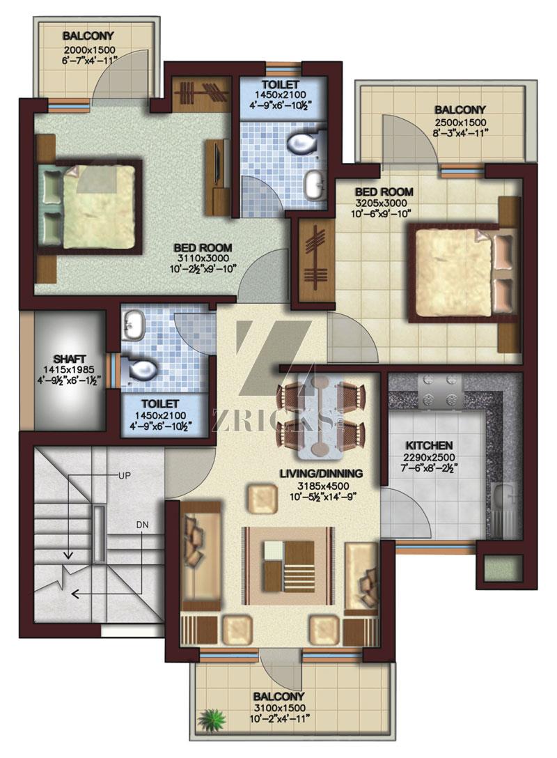 Ansals Sushant Residency Floor Plan