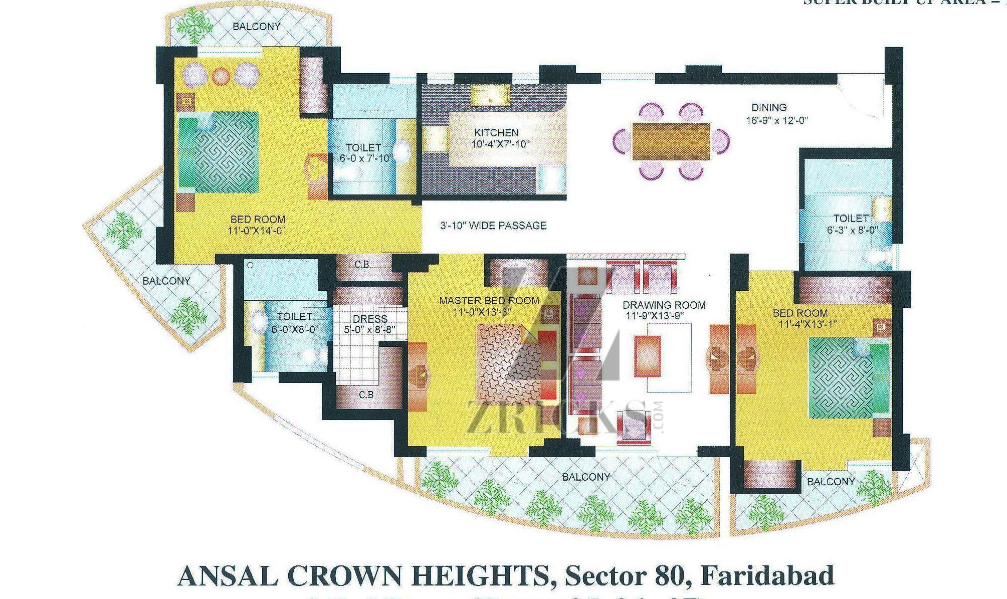 Ansal Crown Heights Floor Plan