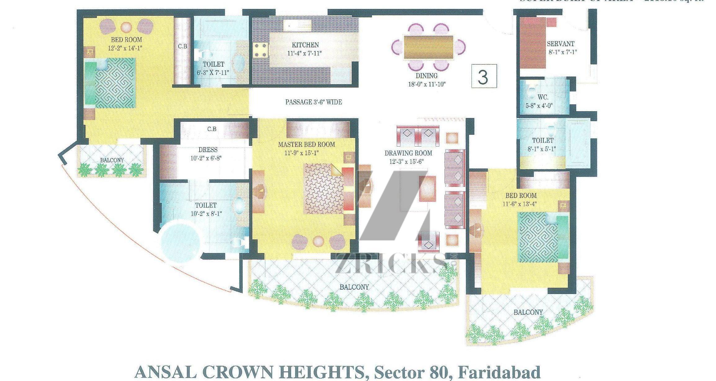 Ansal Crown Heights Floor Plan