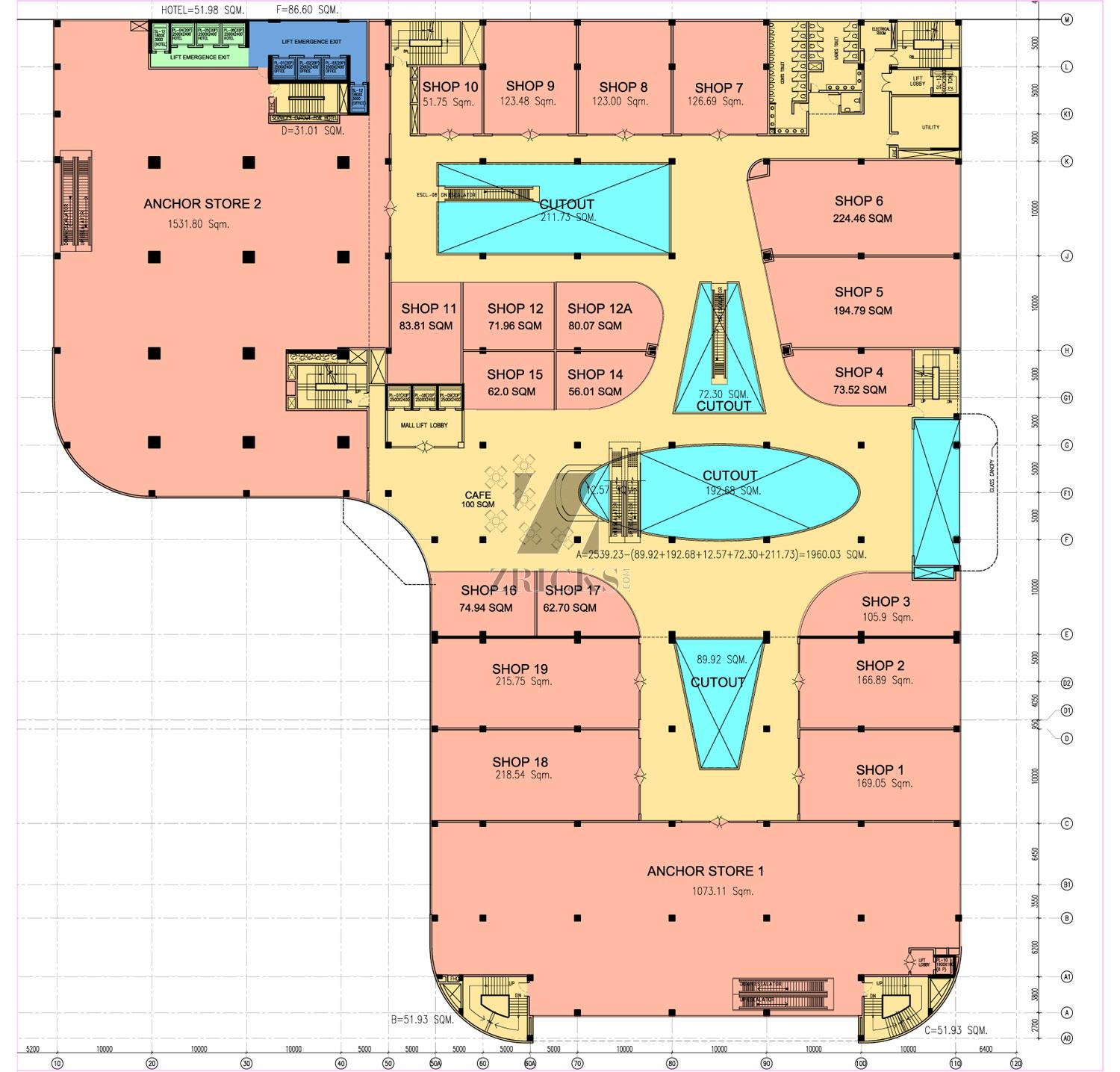 L Layout Mall L Shaped Floor Plans Retail