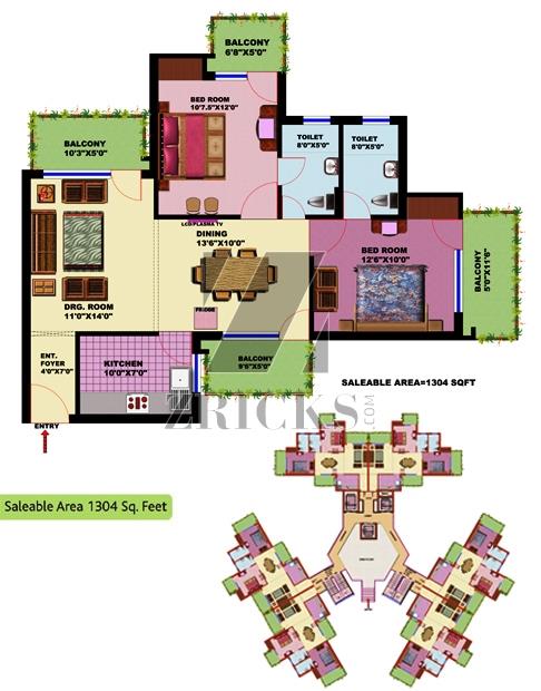 SRS Residency Floor Plan