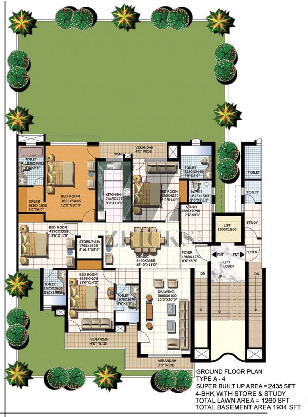 Purvanchal Heights Floor Plan