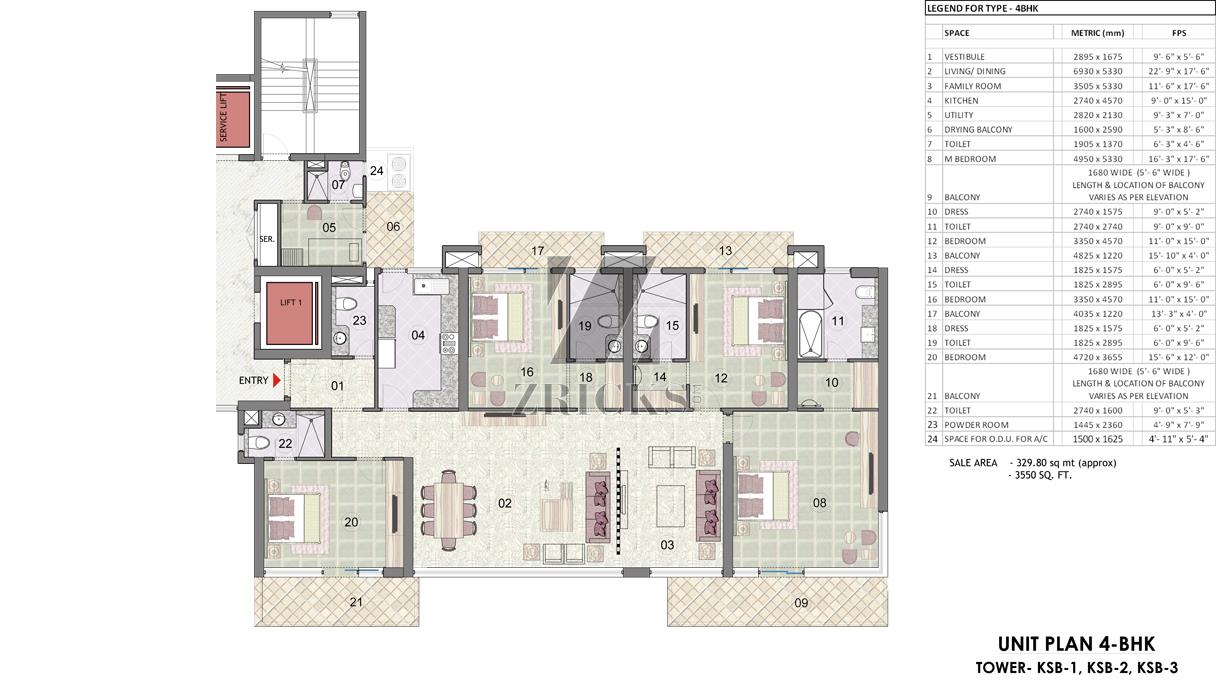 Jaypee Greens Kasablanca Towers Floor Plan