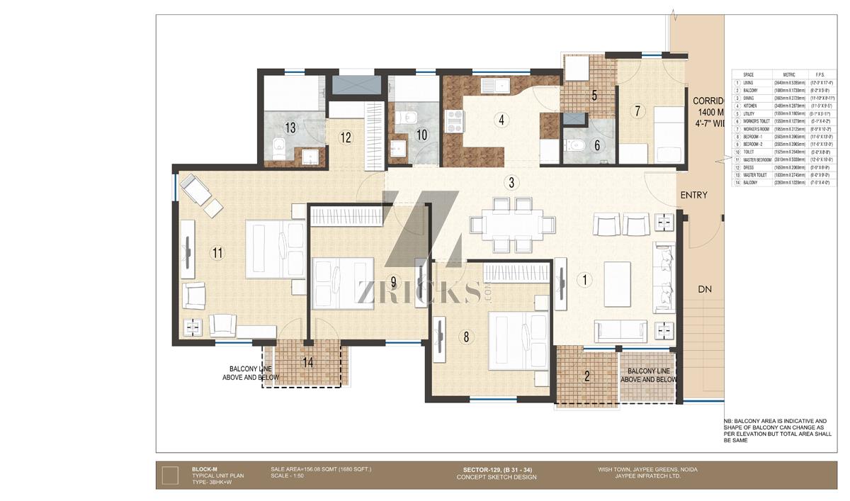 Jaypee Greens Krescent Homes Floor Plan