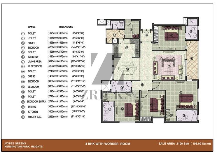 Jaypee Greens Kensington Heights Floor Plan