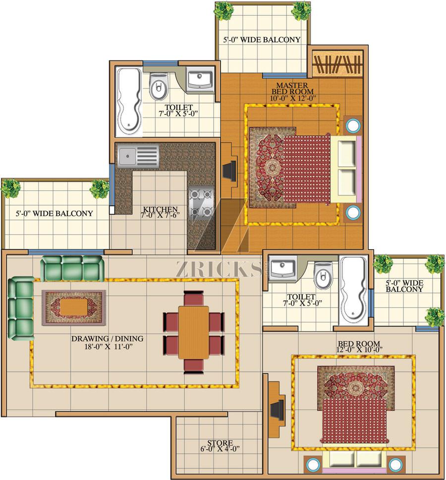 SVP Gulmohur Garden Phase II Floor Plan