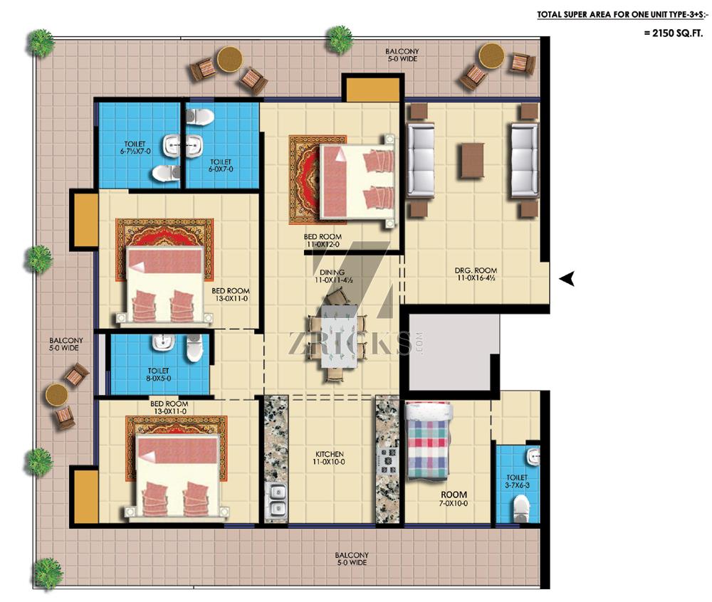 AMR Krishna Apartments Floor Plan