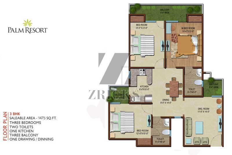 MR JKG Palm Resort Floor Plan