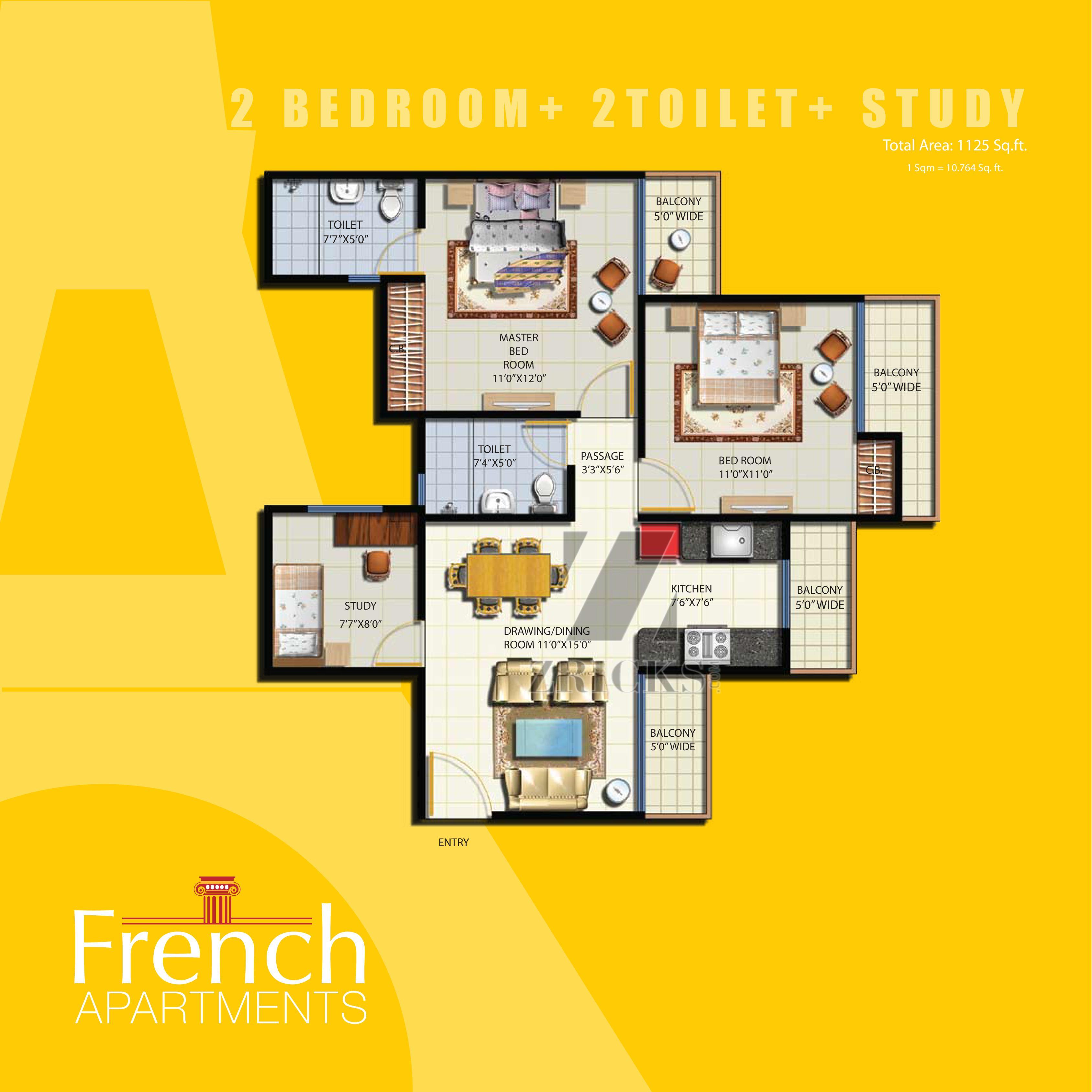 Anthem French Apartments Floor Plan