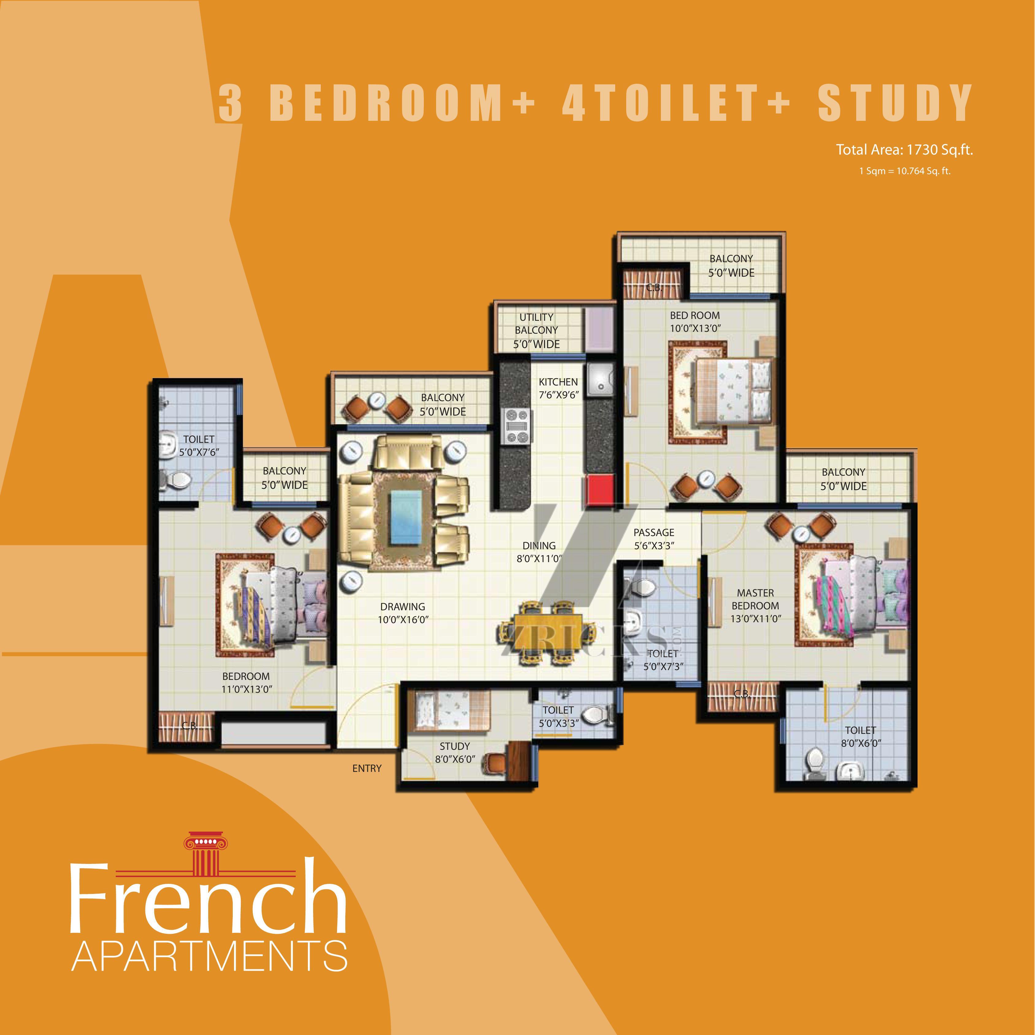 Anthem French Apartments Floor Plan