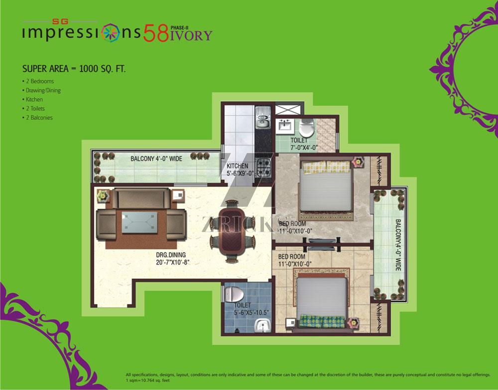 SG Impressions 58 Phase II Ivory Tower Floor Plan