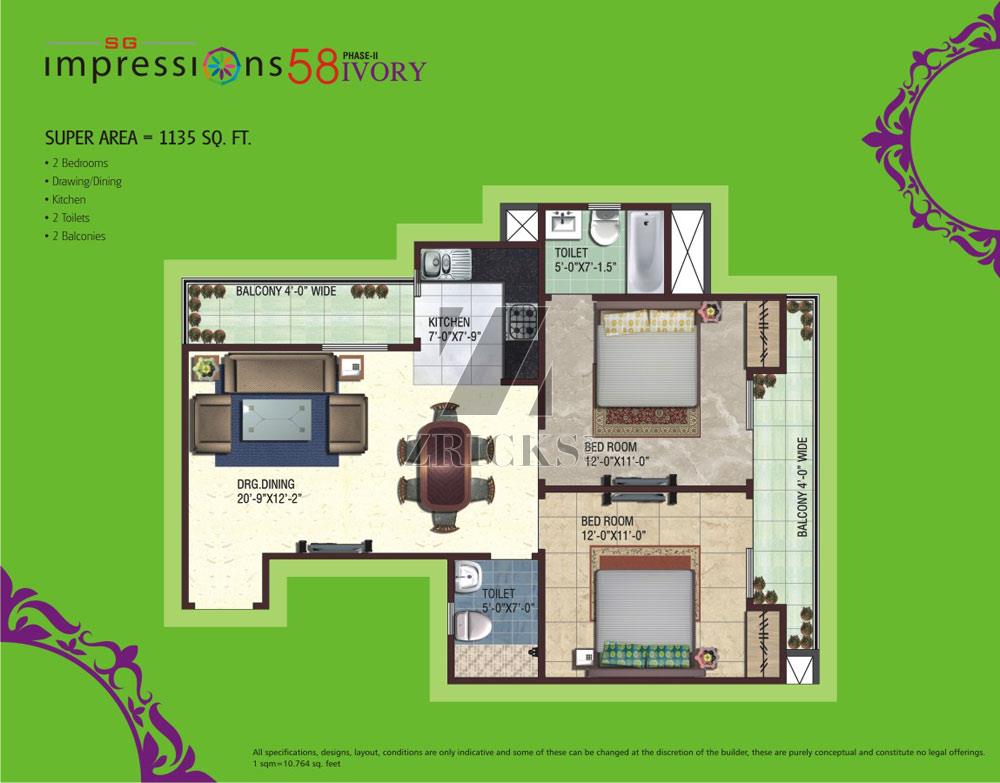 SG Impressions 58 Phase II Ivory Tower Floor Plan