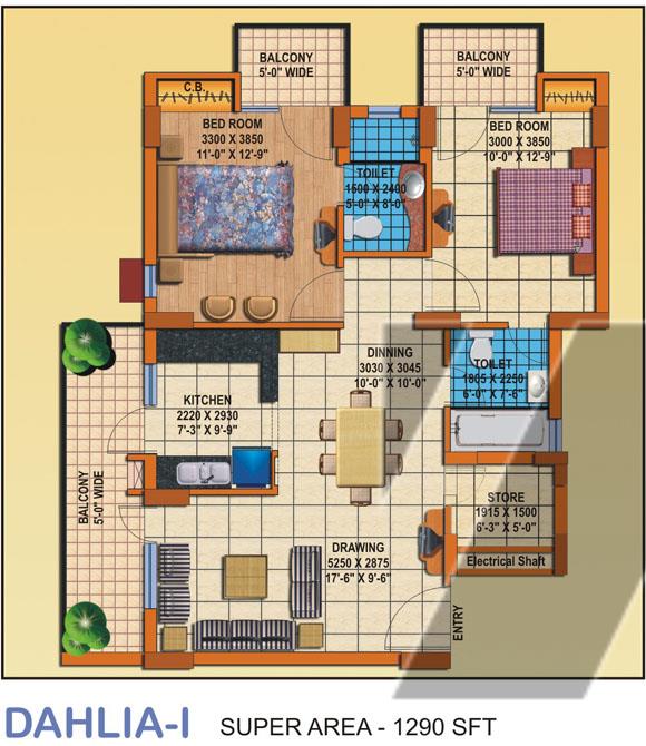 Charms Solitaire Floor Plan