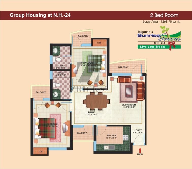 Jaipuria Sunrise Greens Premium Floor Plan