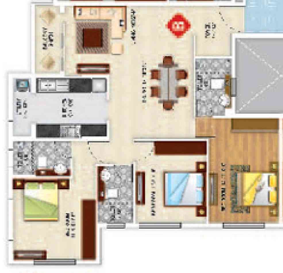 Ideal Unique Residency Floor Plan