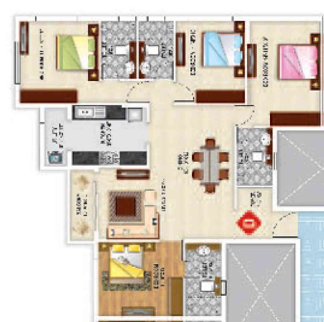 Ideal Unique Residency Floor Plan