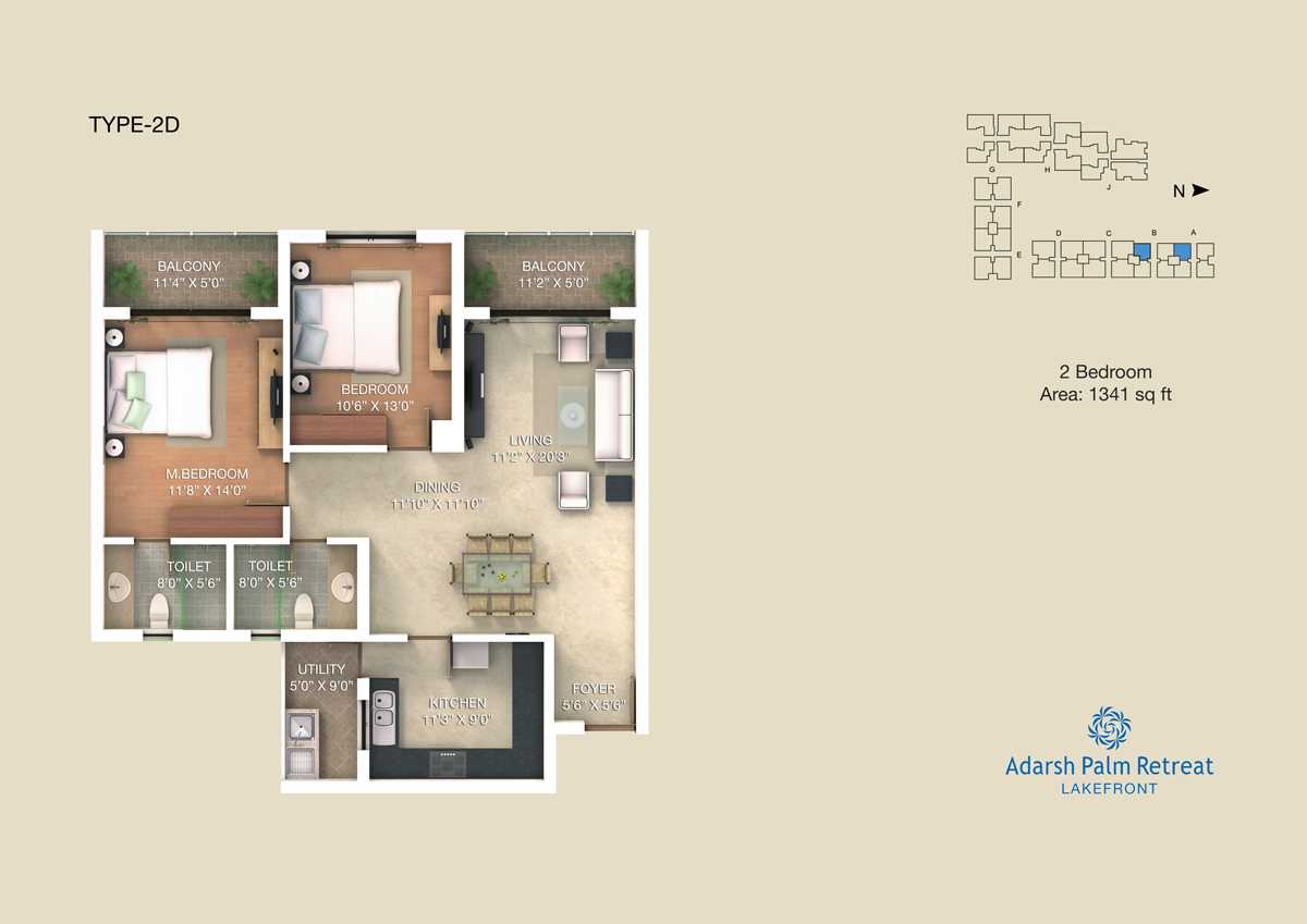 Adarsh Palm Retreat Lakefront Floor Plan