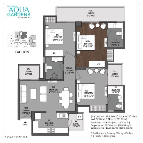 Shri Radha Aqua Gardens Floor Plan