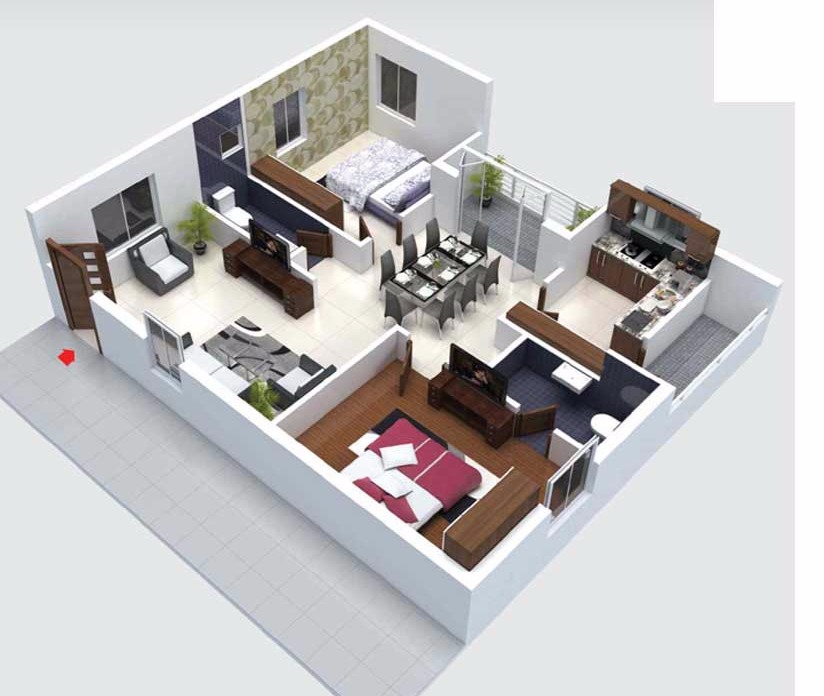 I land Teesta Apartment Floor Plan