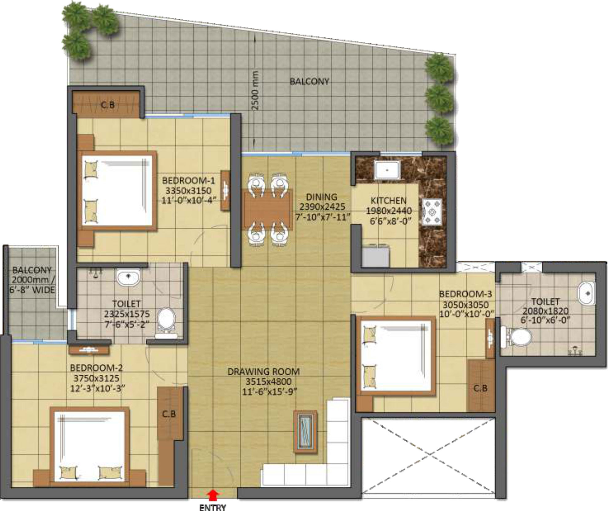 Gaur City 7th Avenue Floor Plan