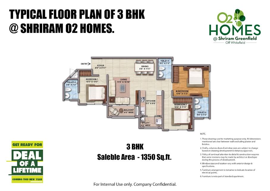 Shriram Greenfield O2 Homes Floor Plan
