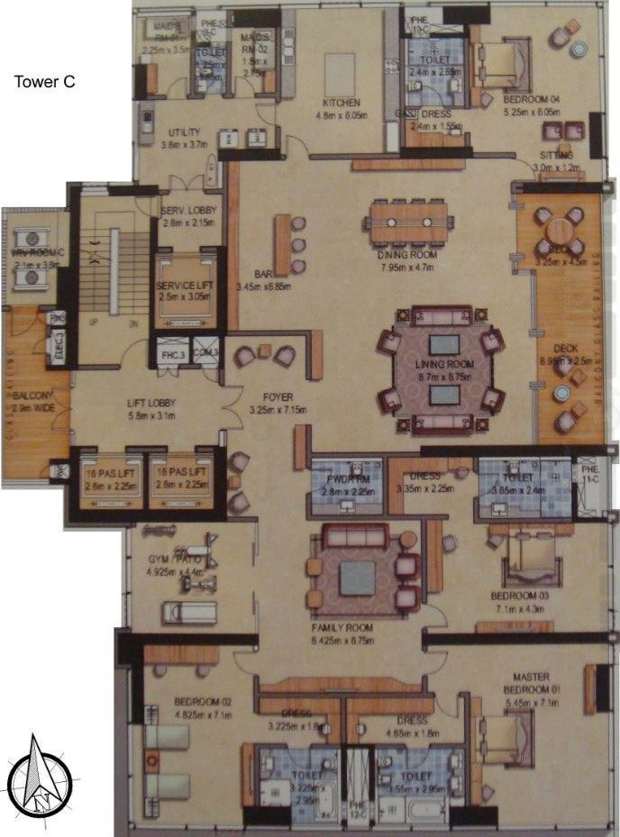 Prestige Kingfisher Towers Floor Plan