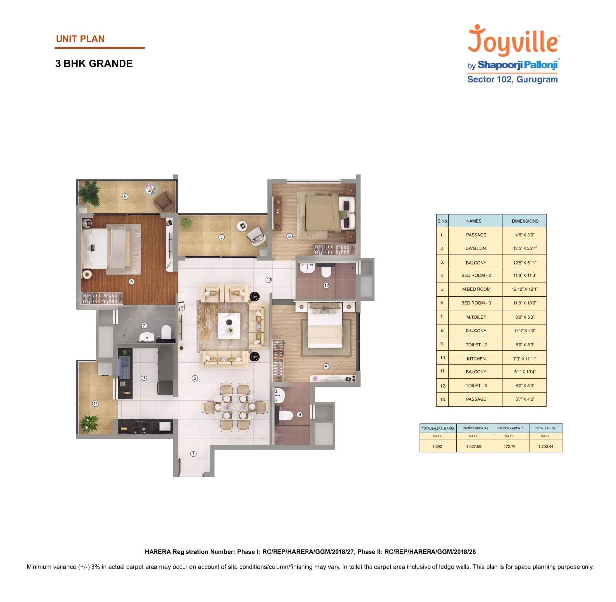 Shapoorji Pallonji Joyville Floor Plan