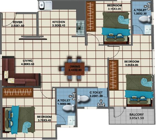Jhanavi Capetown Heights Floor Plan