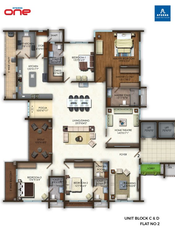 Aparna One Floor Plan