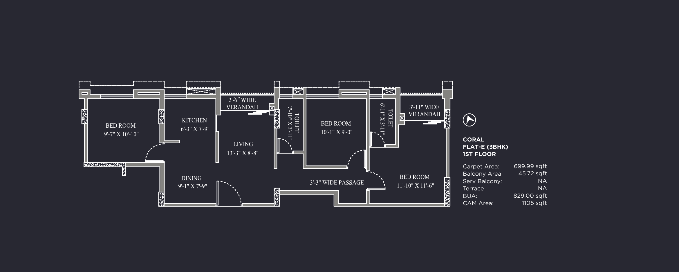 3 BHK Apartment 1105 Sq. Ft. For Sale in Purti Jewel Kolkata