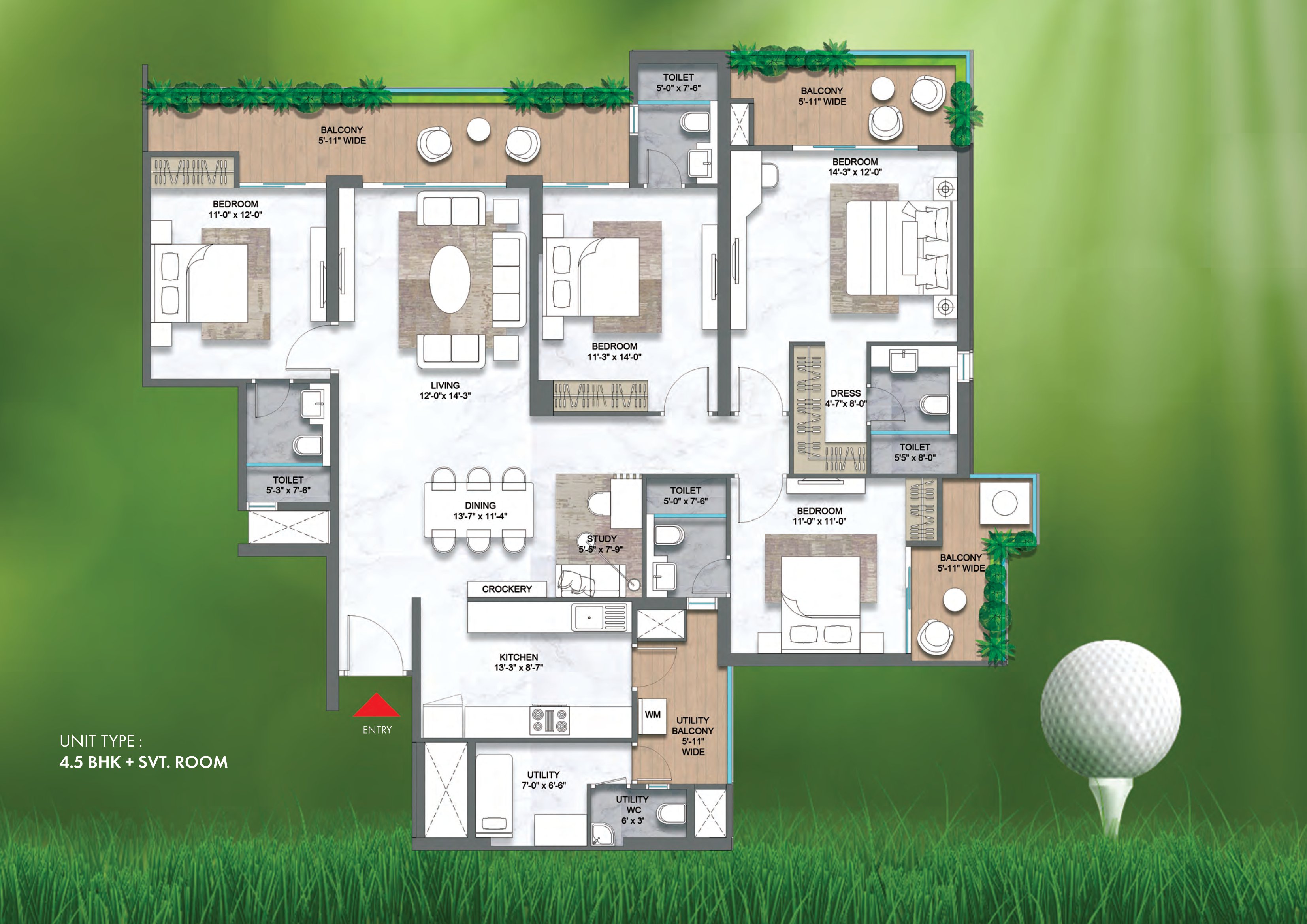 M3M Golf Estate Phase 2 Floor Plan