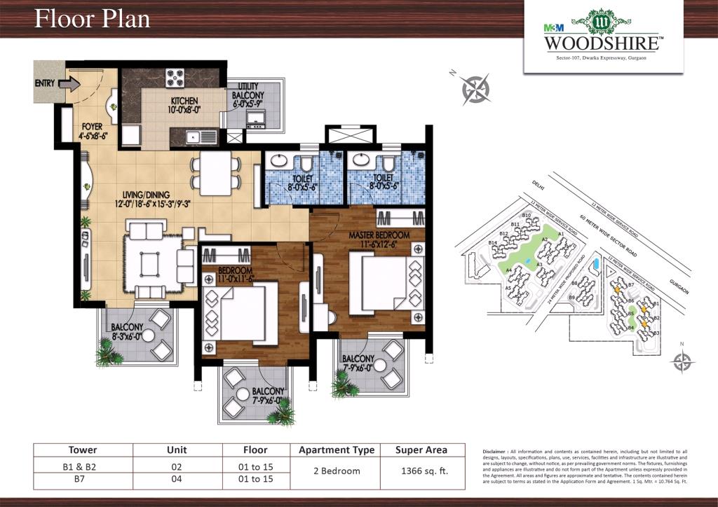 M3M Woodshire Floor Plan