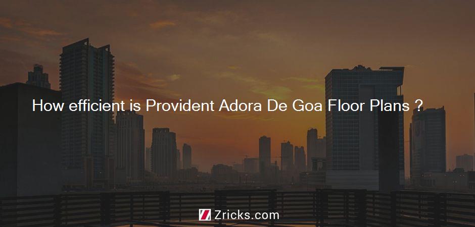 How efficient is Provident Adora De Goa Floor Plans ?