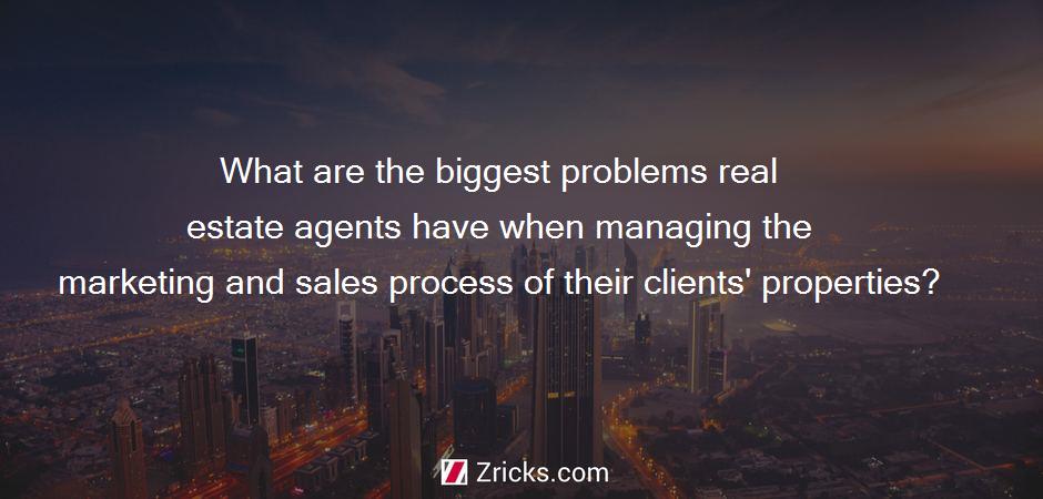 What are the biggest problems real estate agents have when managing the marketing and sales process of their clients' properties?