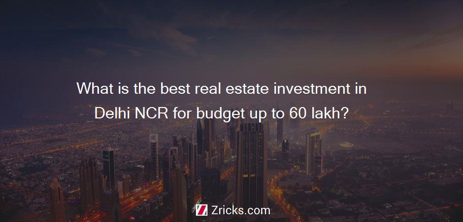 What is the best real estate investment in Delhi NCR for budget up to 60 lakh?