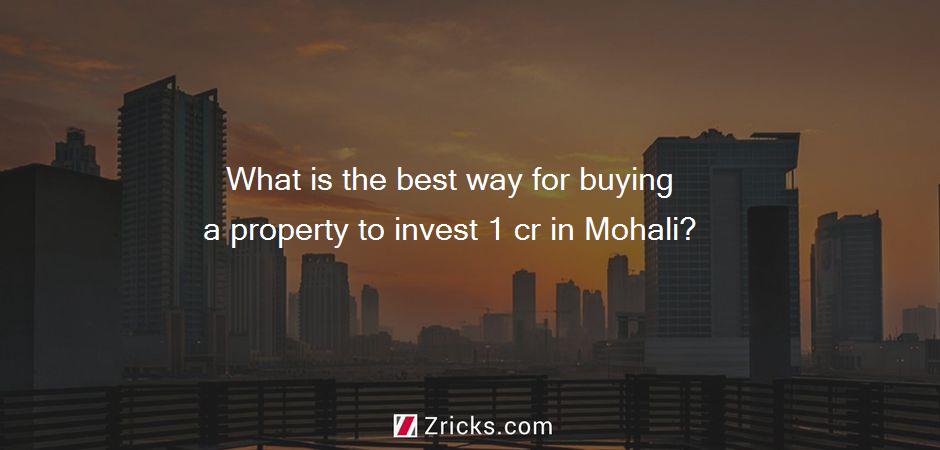 What is the best way for buying a property to invest 1 cr in Mohali?