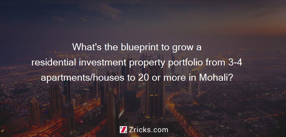 What's the blueprint to grow a residential investment property portfolio from 3-4 apartments/houses to 20 or more in Mohali?